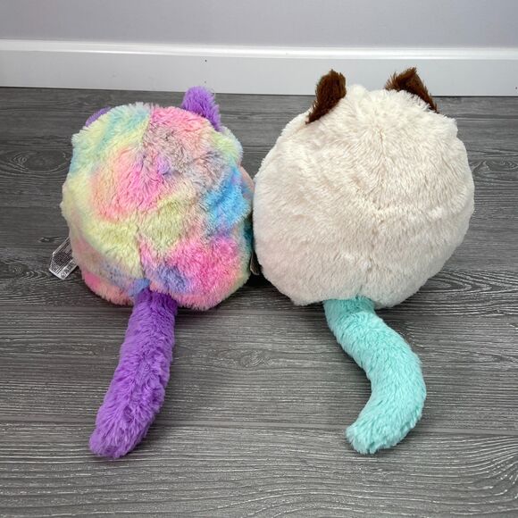 2022 Basic Fun TWO Misfittens Kitty Cats 10in Tie Dye Stuffed Plush Get Meowt - Picture 6 of 10